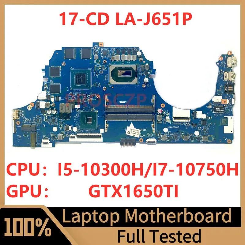 

L92729-601 M04758-601 L92730-001 For HP 17-CD Laptop Motherboard LA-J651P With I5-10300H/I7-10750H CPU GTX1650TI 100%Tested Good