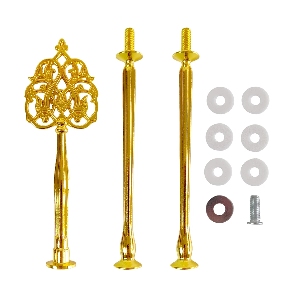 5Pcs/10Pcs/20Pcs Wedding Party decoration Tool Wedding Gold Accessory Metal 2/3 Tier Cake Stand Fittings rods