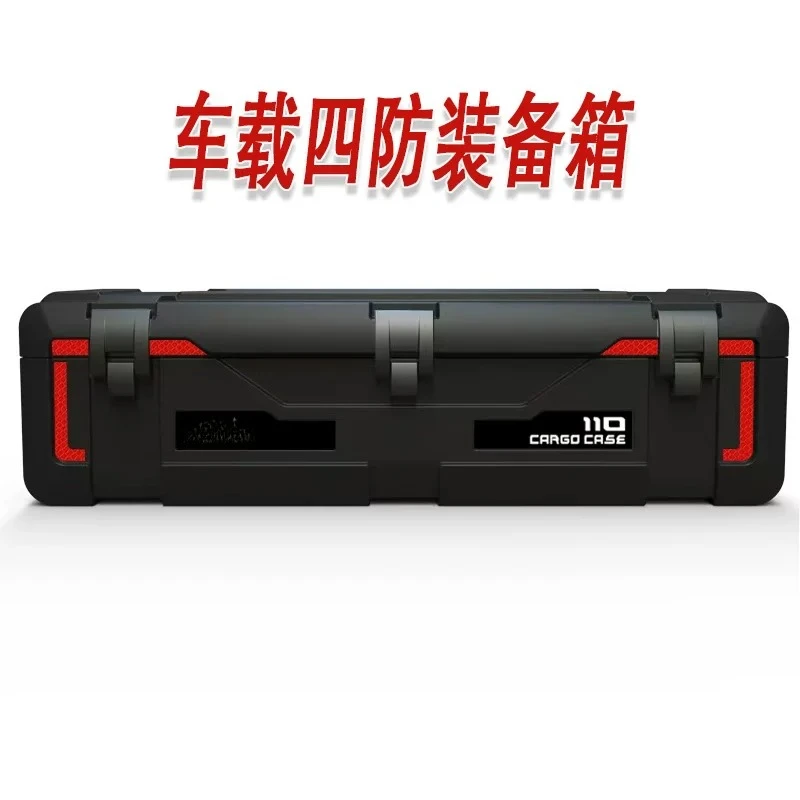 110L HDPE Roof Rack Low Profile Quick Mount Bracket Cargo Case Hard Plastic Rotomolded Tool Box 4WD Storage Box