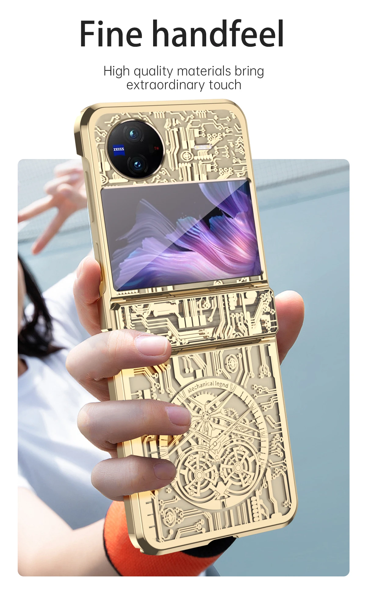 For Vivo X Flip Unique Luxury Thin Transparent Anti Drop Phone Case Cover