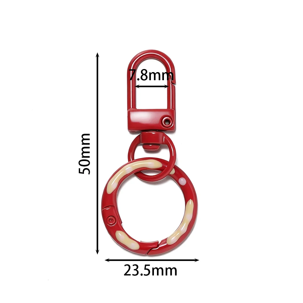 1pc Metal Spring Clasp Crayfish Buckle Openable Round Carabiner Keychain DIY Jewelry Making Beadable KeyRing Hook Bag Buckle