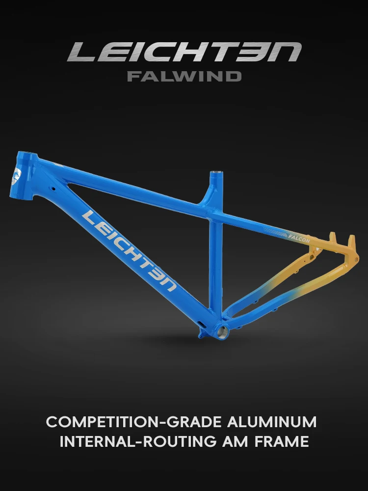 LEICHTEN FALCON All-Mountain MTB Frame, Competition Grade Aluminum Alloy Internal Routing Hardtail Bike Frame with UDH Hanger