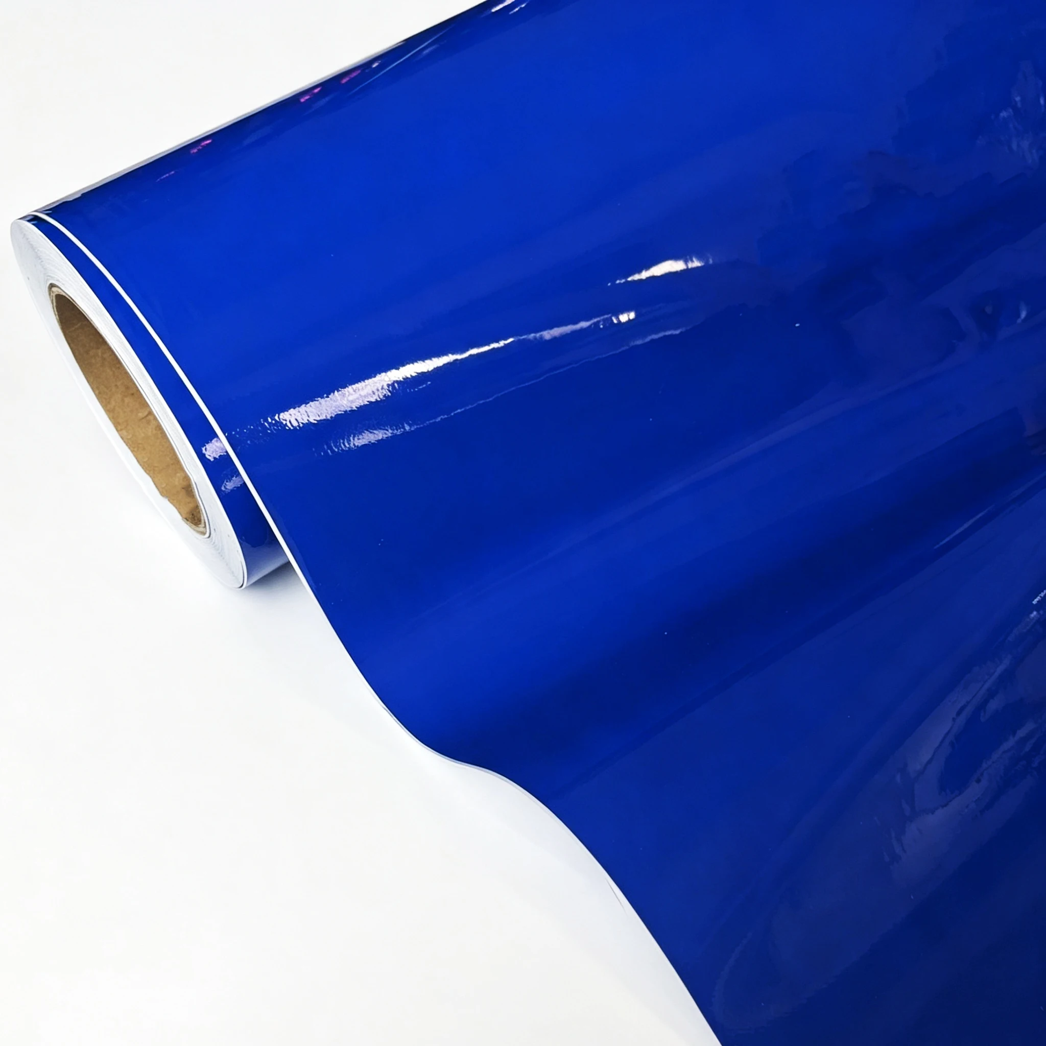 Glossy Dark Blue PVC Vinyl Wrap Film With Air Release Self Adhesive DIY Car Motorcycle Furniture Decoration Sticker