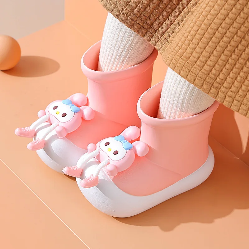 

Sanrios Child Rain Boots New Cute Rain Boots Kids Cartoon Light Water Proof Slip Protection Boy Girl Low Tube Water Shoes