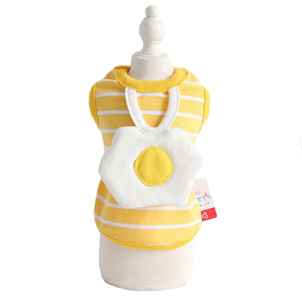 Spring Summer Pet Clothes Striped Egg Vest Dog Clothes Pet Supplies Accessories for Dog Pet Size S Yellow