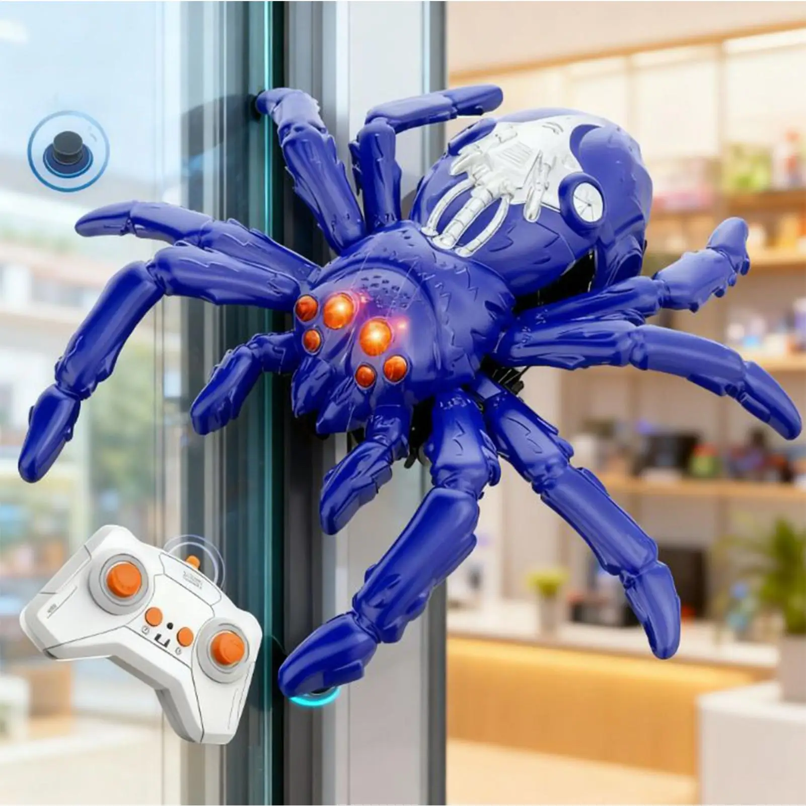 Remote Control Spider Toy Rechargeable Crawling Robot with LED Eyes Halloween Prank Gift for Boys Girls Kids Birthday Party