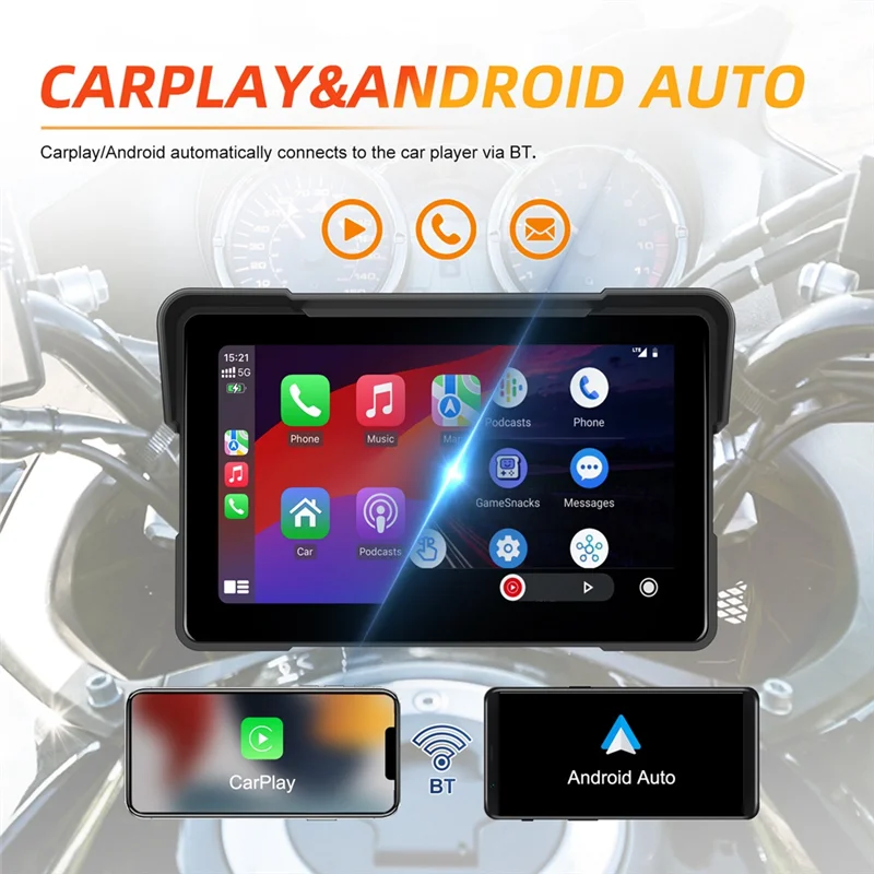 Classy-Motorcycle DVR Navigation Screen Carplay Android Auto Screen 7 Inch Motorcycle Portable Monitor