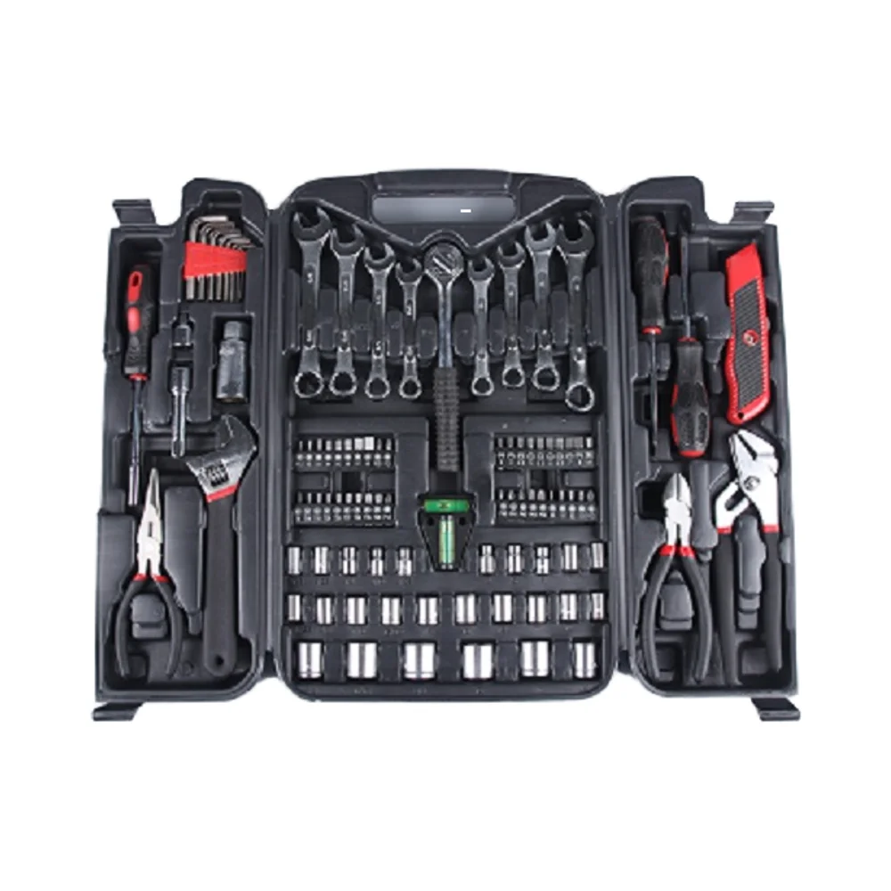 

95pcs Portable Folding Plastic Hand Tool Kit Home Use Carry Case Box Car Repair OEM Customizable Includes Mixer Ratchet Tools