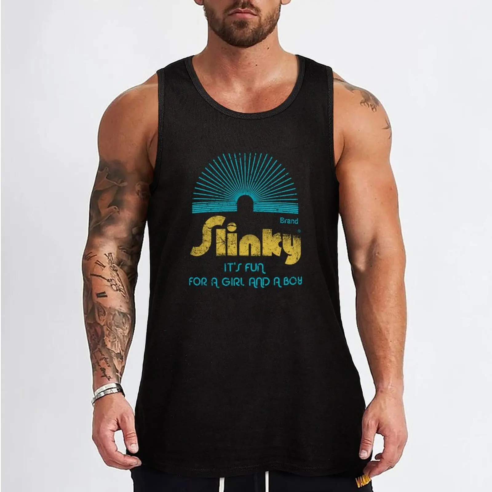 Slinky Tank Top gym accessories man sports suits summer Men's tops T-shirt for fitness