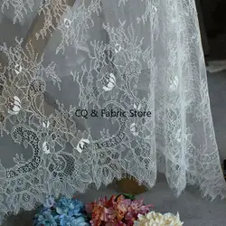 3 meters 42 Colors Floral Embroidery Elegant Sexy Eyelash Chantilly Lace Fabric For Women's underwear, dress, DIY lace sewing