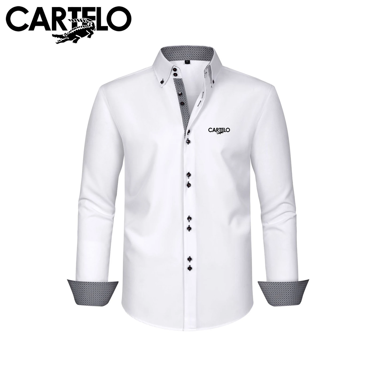 

Новая мужская рубашка CARTELO в деловом повседневном стиле без железа — это простая рубашка с длинными рукавами доступна в различных цветах.