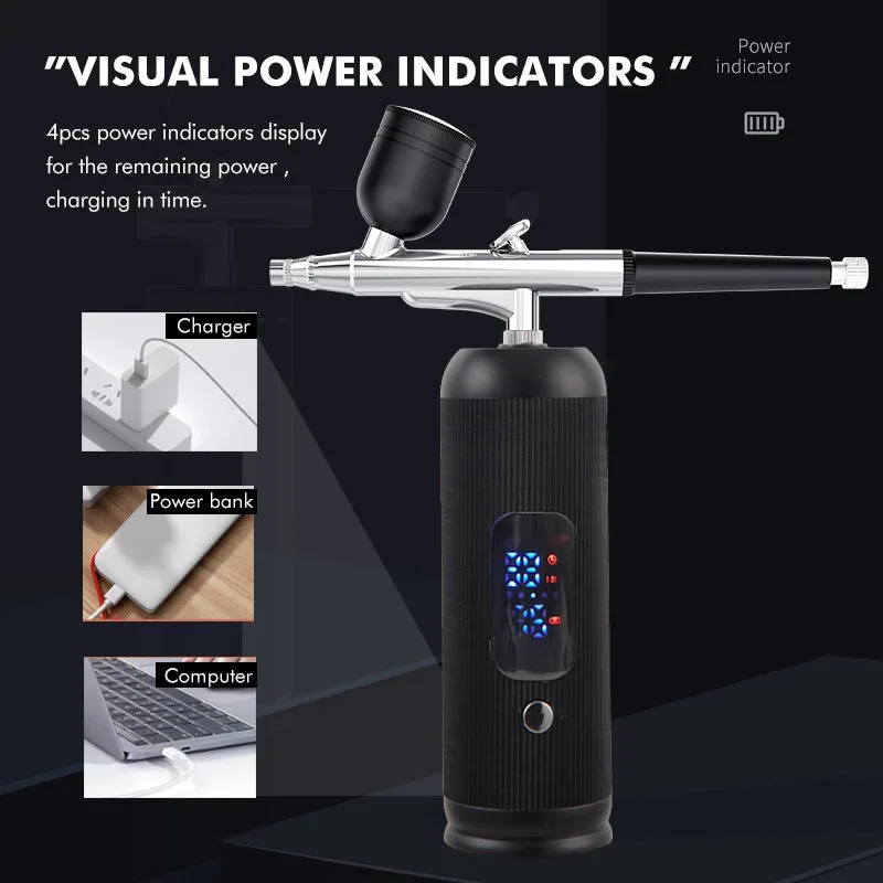 Home Use Nail Salon Portable Mini Airbrush Spray Gun Facial Airbrush Set for Make up Nail Art