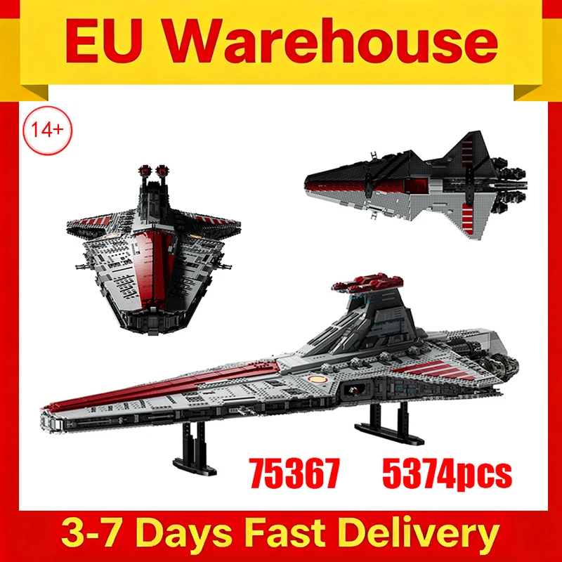Blocs de construction de croiseur d'attaque, 5374 pièces, modèle de film, briques, décor de salle pour adultes, cadeau d'anniversaire Compatible avec l'ensemble 75367