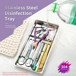 Stainless Steel Disinfection Dish Cosmetic Storage Tray Nail Art Manicure Plate Tweezers Nail Clippers Container Cleaning Tools