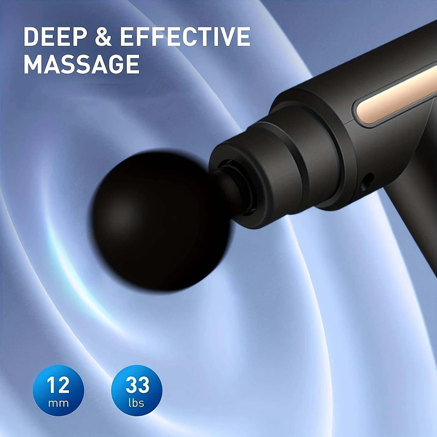 1pc Portable Deep Tissue  Massager Gun with 6 Intensity Levels, 4 Heads, and Ultra-Quiet Brushless Motor - Relieves Muscle Tensi