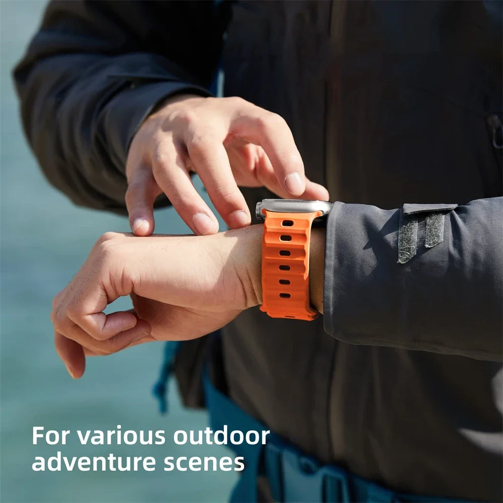Sport Band For Apple Watch Ultra 2 Strap 49mm 45mm 40mm 44mm 42mm 41mm 44 40 mm Silicone Bracelet iWatch Series 9 8 7 6 SE 5 4 3 image 4