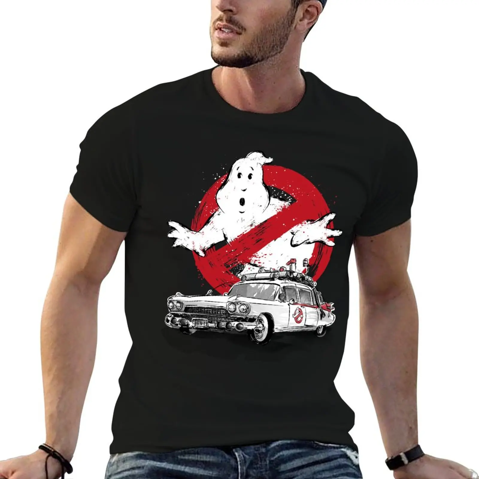 

Ecto 1 sumi-e T-Shirt t shirts for man cotton funny man t shirt graphic anime tshirt T-shirt