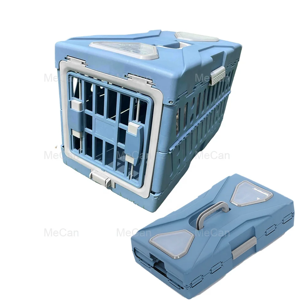 Pet Dog Cat Carrier Airline Approved Box Outdoor Travel Products Plastic Foldable Pet Carrier