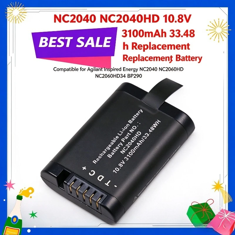 NC2040HD 10.8V 3100mAh 33.48WH Replacement Battery Compatible for Agilent Inspired Energy NC2040 NC2040HD NC2040HD34 BP290