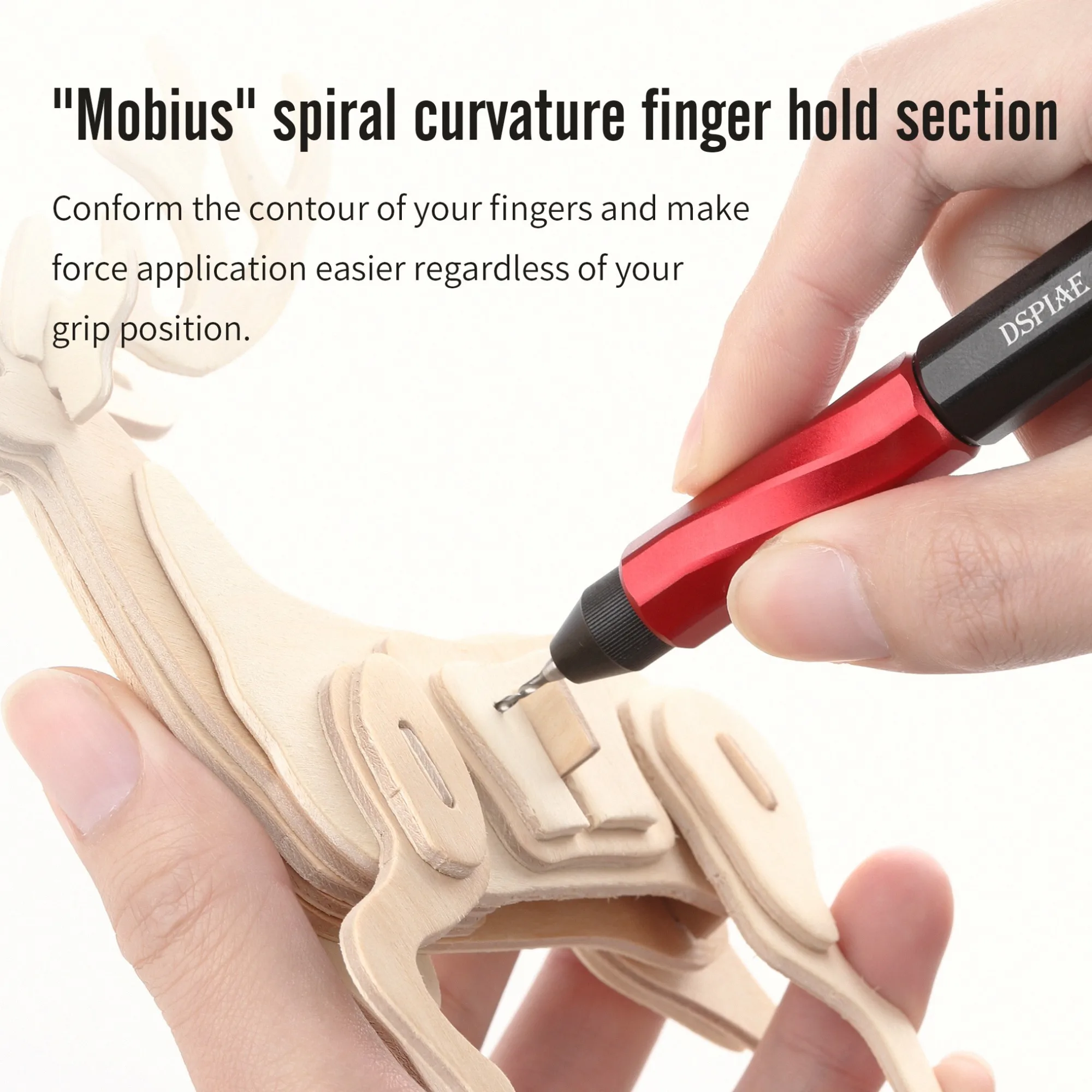 DSPIAE AT-MHD Mobius Hand Drill Spin Lock Dual Bearing High Precision Hobby Drilling Tool for Gunpla Model Making Tool Hobby DIY