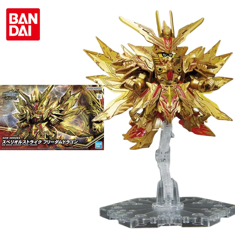 

Bandai оригинальный комплект модели Gundam, аниме-фигурка SDW HEROES SUPERIOR STRIKE F DRAGON, фигурки, игрушки, подарки для детей