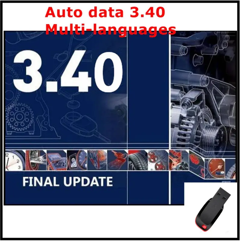 

2024 Hot Sale Auto Data 3.40 Auto Repair Software Multi-languages Send by CD Guide Version Remote Automotive Car Tool Software