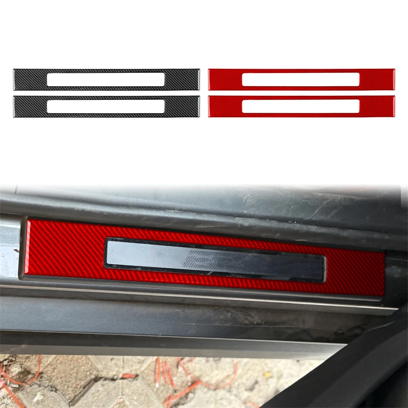 

For Ford Mustang GT 2015-2024 2025 Carbon Fiber Door Welcome Sill Panel Trim strip Car Accessories Interior Decorative Sticker