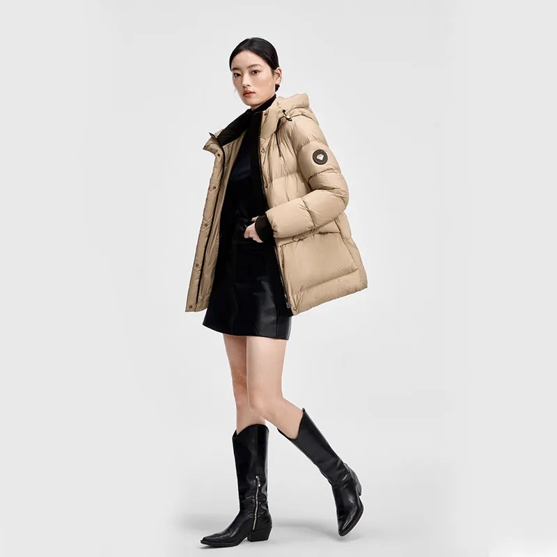 Chericom منتصف طول مقنعين أسفل سترة الرباط الخصر خفيفة الوزن سترات منتفخة سليم صالح الدافئة المرأة معاطف الشتاء Y309765Y