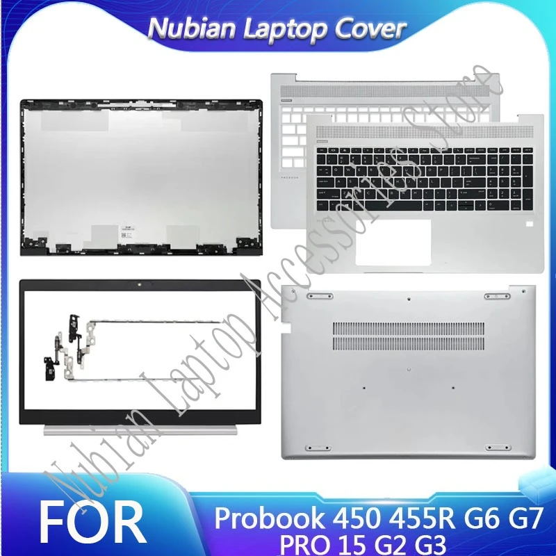 For Probook 450 455R G6 G7 PRO 15 G2 G3 Laptop LCD Back Cover US Keyboard Palmrest Bottom Case Computer Replace Accessories Case