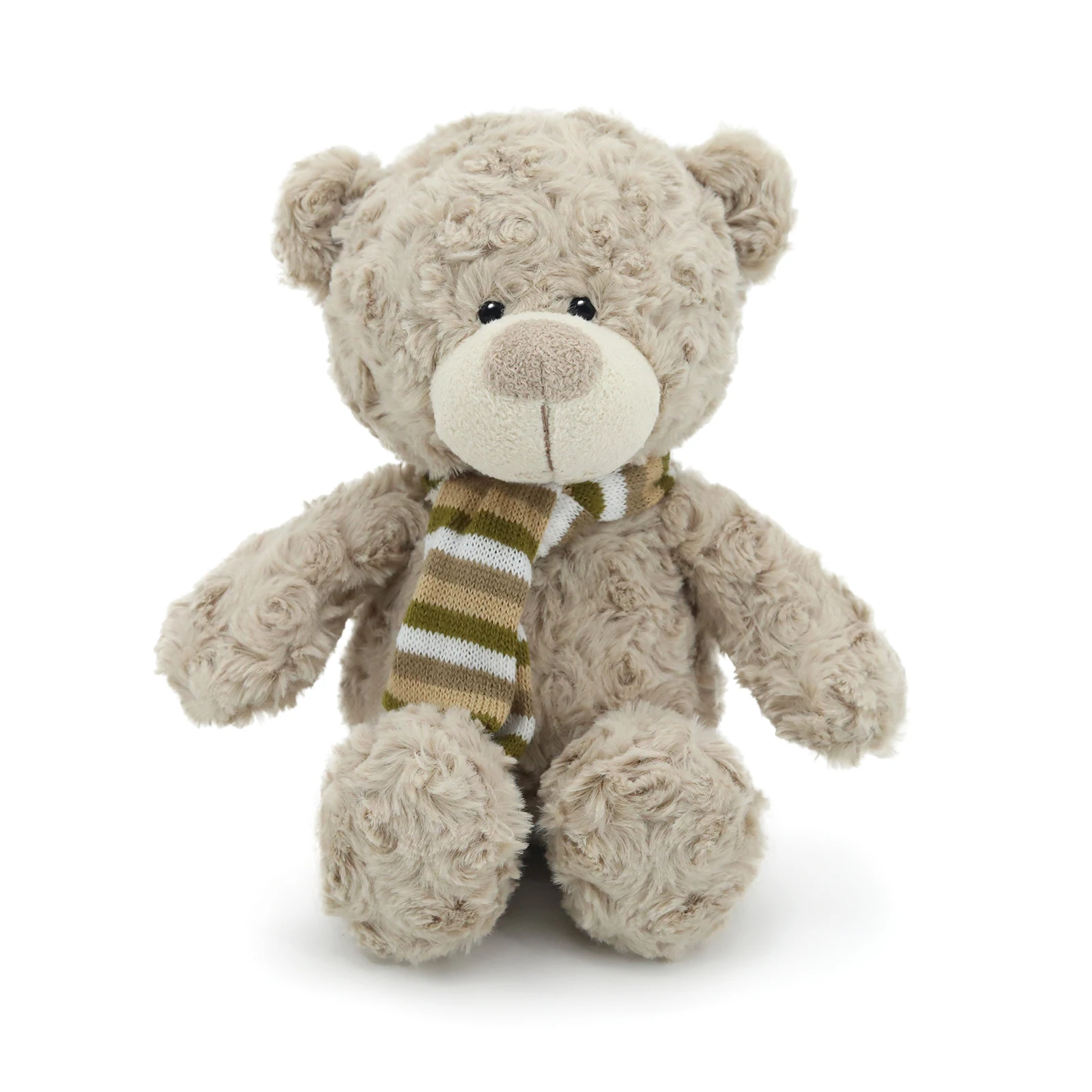 

Soft Plush Teddy Bear Stuffed Animal with Knitted Striped Scarf Cute Cartoon Bear Doll for Kids Toddler Gift Home Office