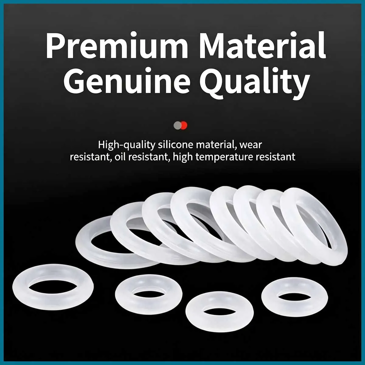 White Silicone O-ring Waterproof Wear-resistant High-temperature Resistant, High Rebound Rubber Seal with A Wire Diam1/1.5/2mm