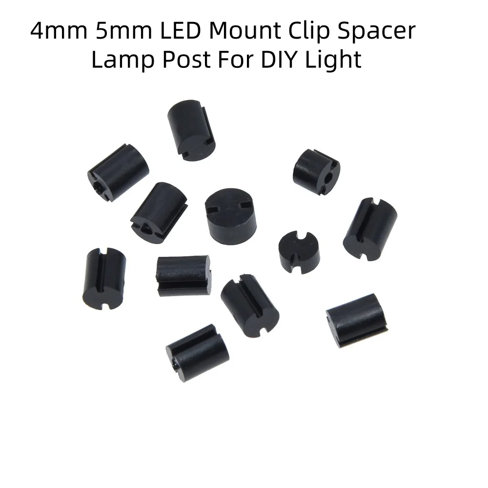 1000Pcs Black LED Holder Clip Bezel Socket 4mm 5mm LED Mount Spacer Lamp Post For 2-24mm LED Diode DIY Lighting Project