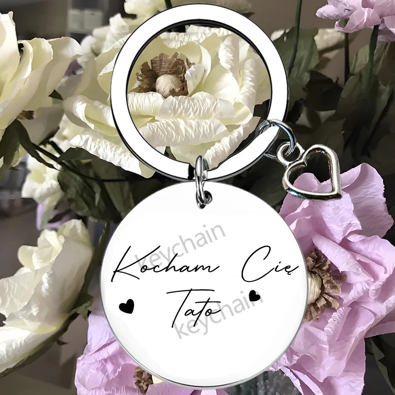 Polish Step Dad Gift Keychain Pendant Father Dad Papa Gift Key Chain Keyring Best Dad Papa Grandpa Ever