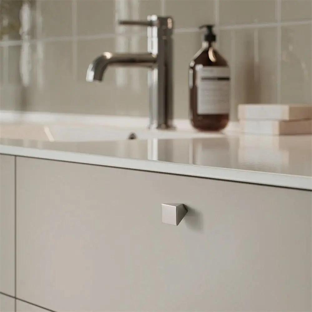 Solid Zinc Alloy Furniture Wardrobe Handle Irregular Shape Small Size Single Hole Handle Square Design Creative Design