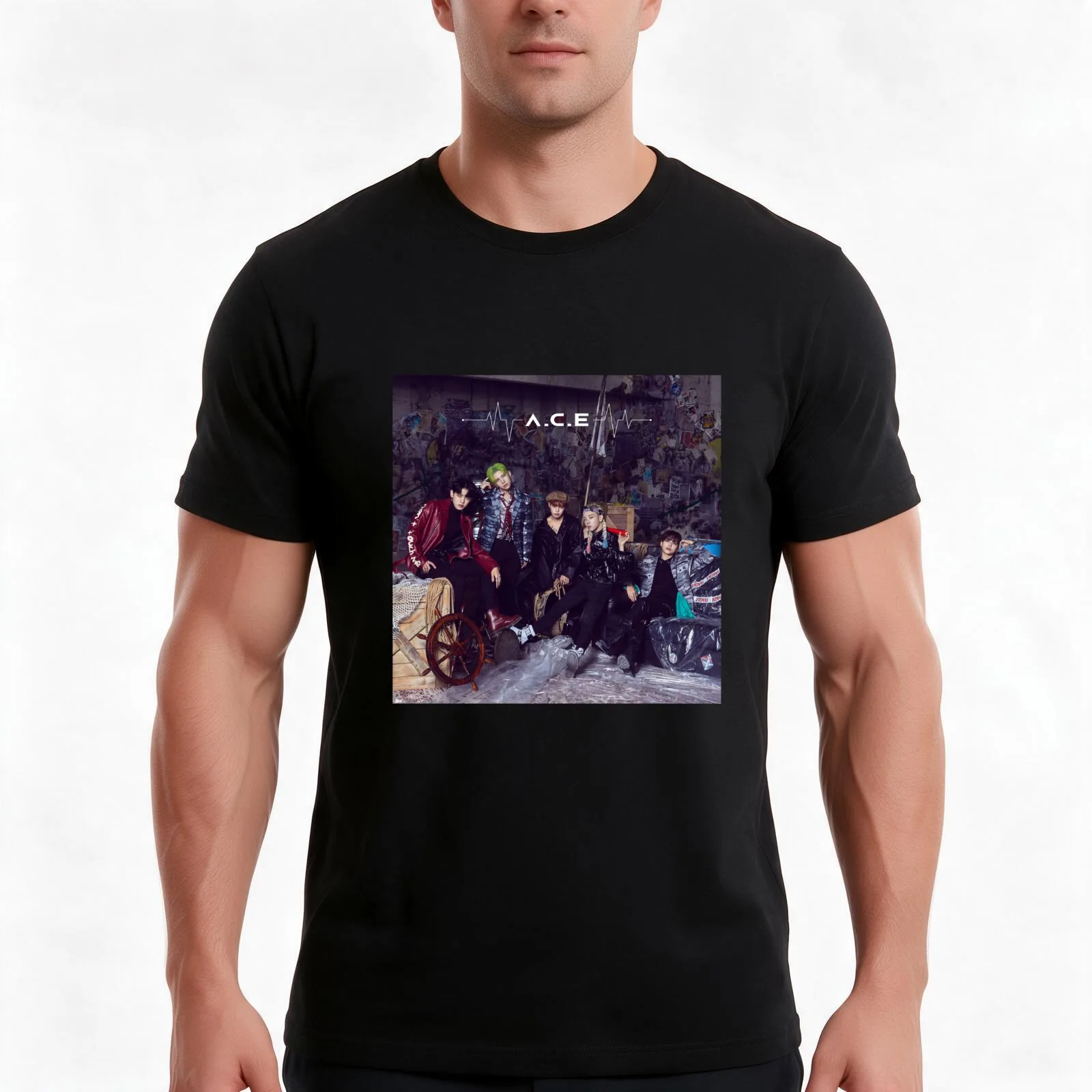 A.C.E UNDER COVER : THE MAD SQUAD T-Shirt, Summer Casual Cotton Tee, Oversized Streetwear Tops, Vintage Graphic Print