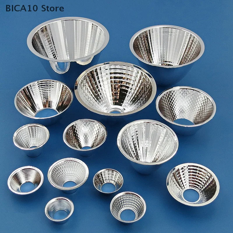 1 Piece 20-126mm 15-120 Degree Lampshade Reflective Bowl For DIY Light Optical LED Aluminium Reflector Cup For COB Lamp Bead