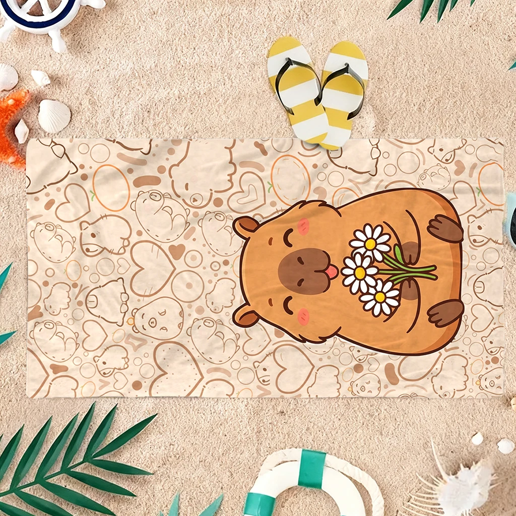 Capybara Cartoon Beach Towel Q - Towel Small Sport 评论和价格