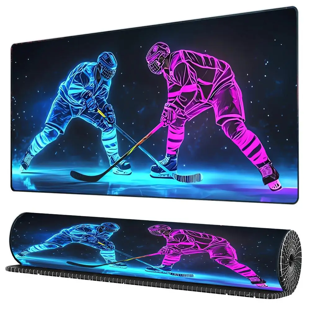 

Design of neon ice hockey game Mouse Pad Large Computer Office PC Game Table Mats XXL Gaming Keyboard Desk Pads 900x400mm