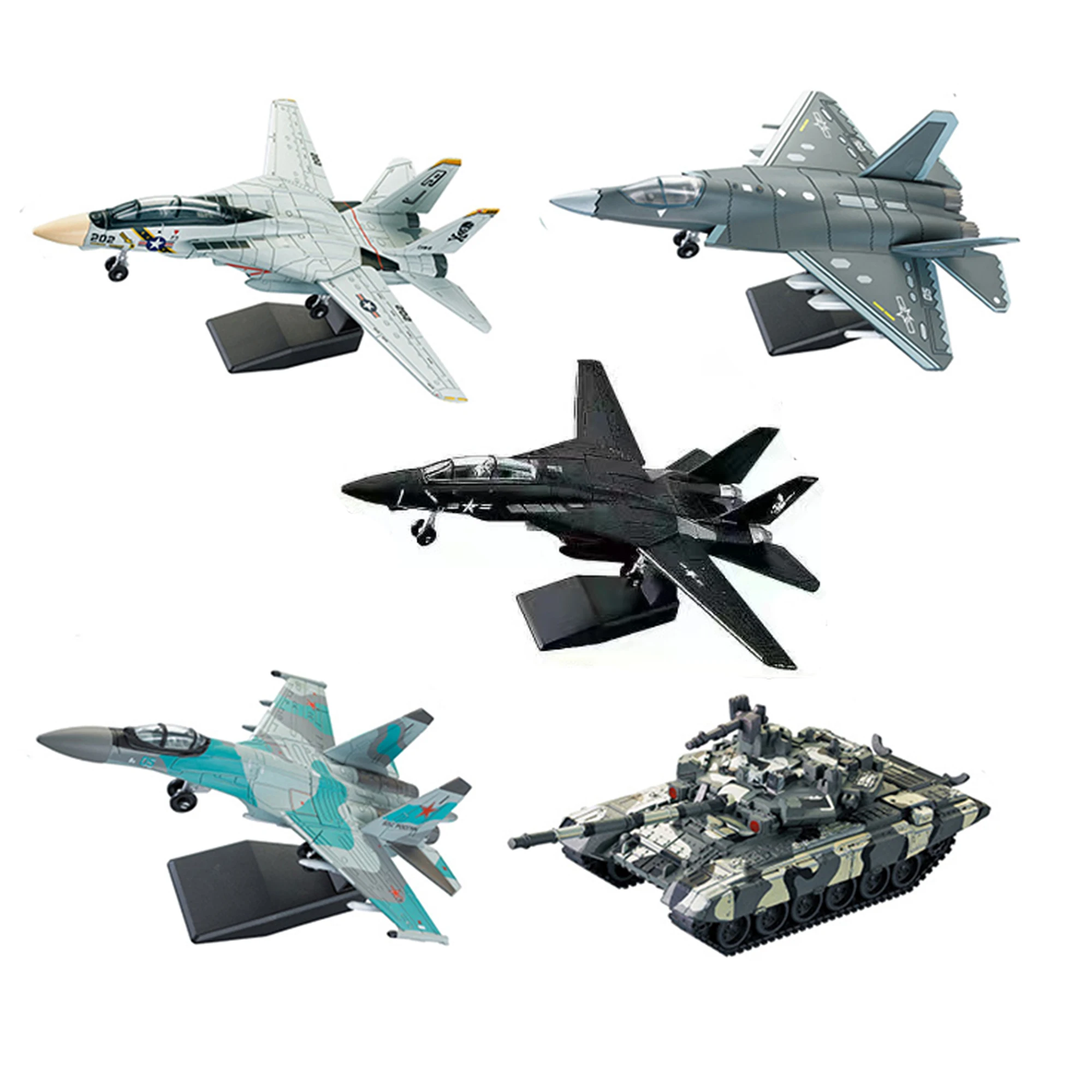 

DIY F14 Tomcat J-35 Stealth Su35s Многоцелевой истребитель T90 Основный боевой танк Строительный блок военная модель игрушки для подарков