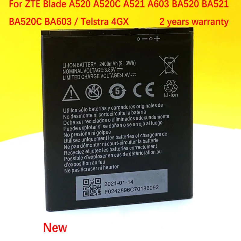 

100% NEW Li3824T44P4h716043 2400mAh Battery For ZTE Blade A520 A521 BA520 A603 BA603 In Stock High Quality