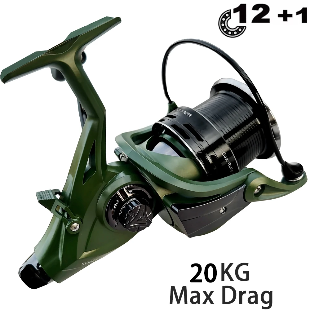 professional-9000-12000-double-braking-spinning-fishing-reel-49-1-gear-ratio-44lb-max-drag-cnc-metal-spool-wheel-for-all-water
