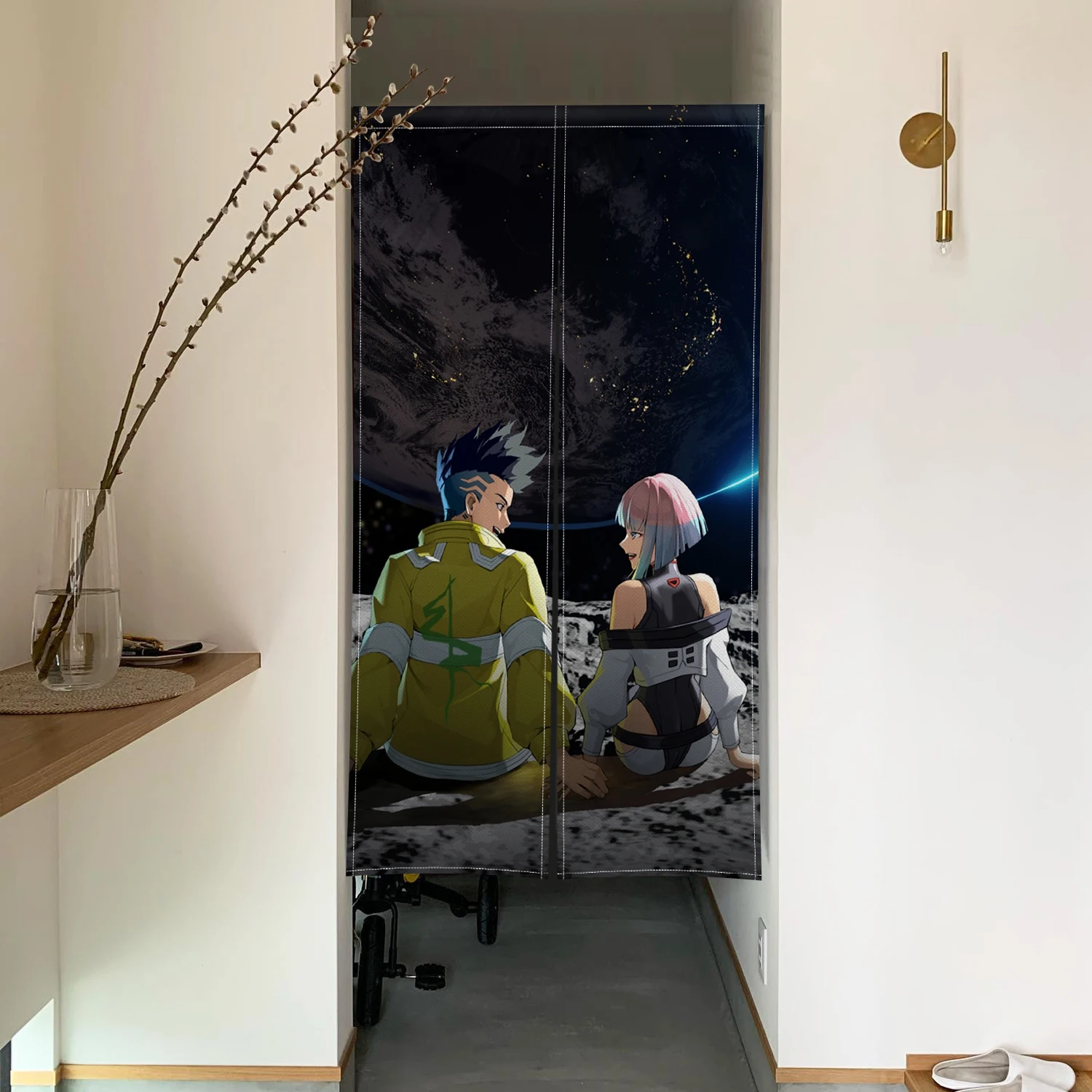 Anime Characters Japanese Door Curtain Cartoon Punk Style Living Room Kitchen Doorway Partition Entrance Hanging Half-Curtain