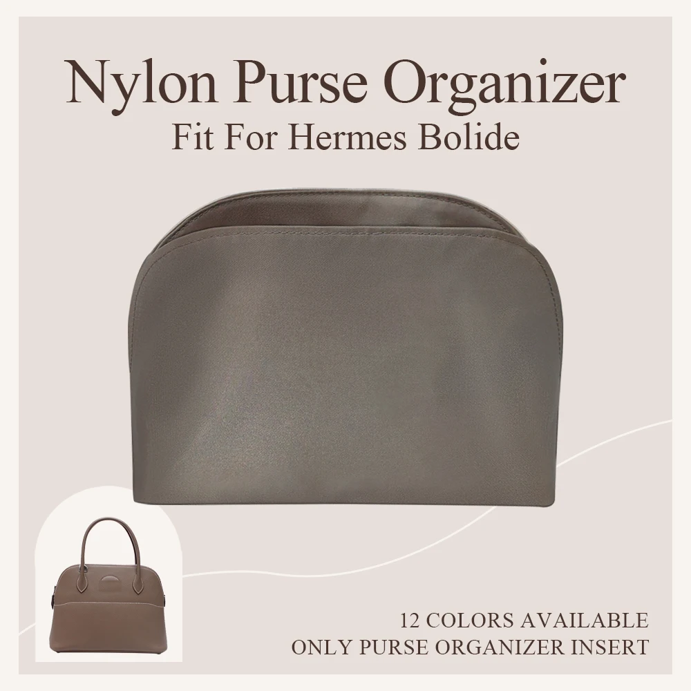 Nylon Purse Organizer Insert Fit for Hermes Bolide Shell Bag Insert Storage Bag In Bag Multiple Pockets Bag Organizer Insert