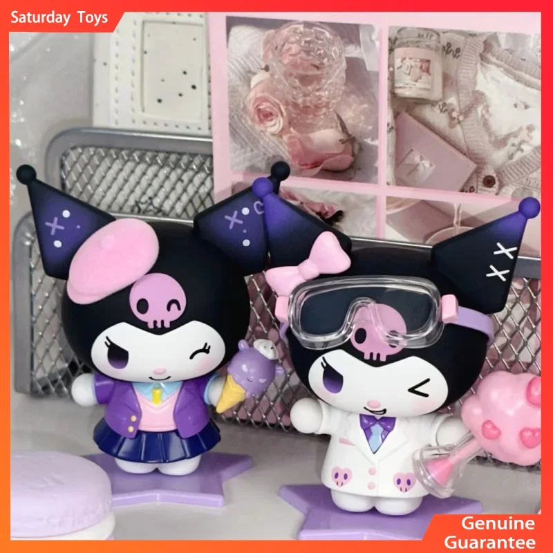Toptoy genuino Kuromi Campus Diary Series figura caja ciega muñeca Kuromi juguete para regalo y adorno juguetes de moda adornos figura pegamento