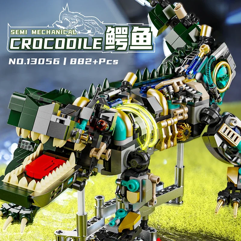 ألعاب البناء التعليمية للأطفال - نموذج التمساح والببغاء التفاعلي - مكعبات التراص DIY #3