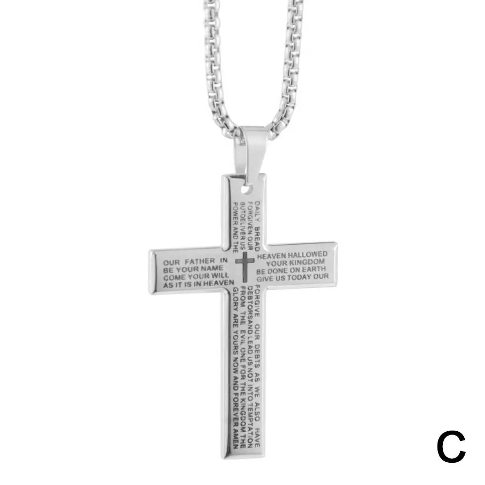 1/3 stücke Christian Bibel Kreuz Kette Halskette Stahl Großen Anhänger Halskette männer Religiöse Gebet Schmuck Corrente Masculina 2026 – Detail 19