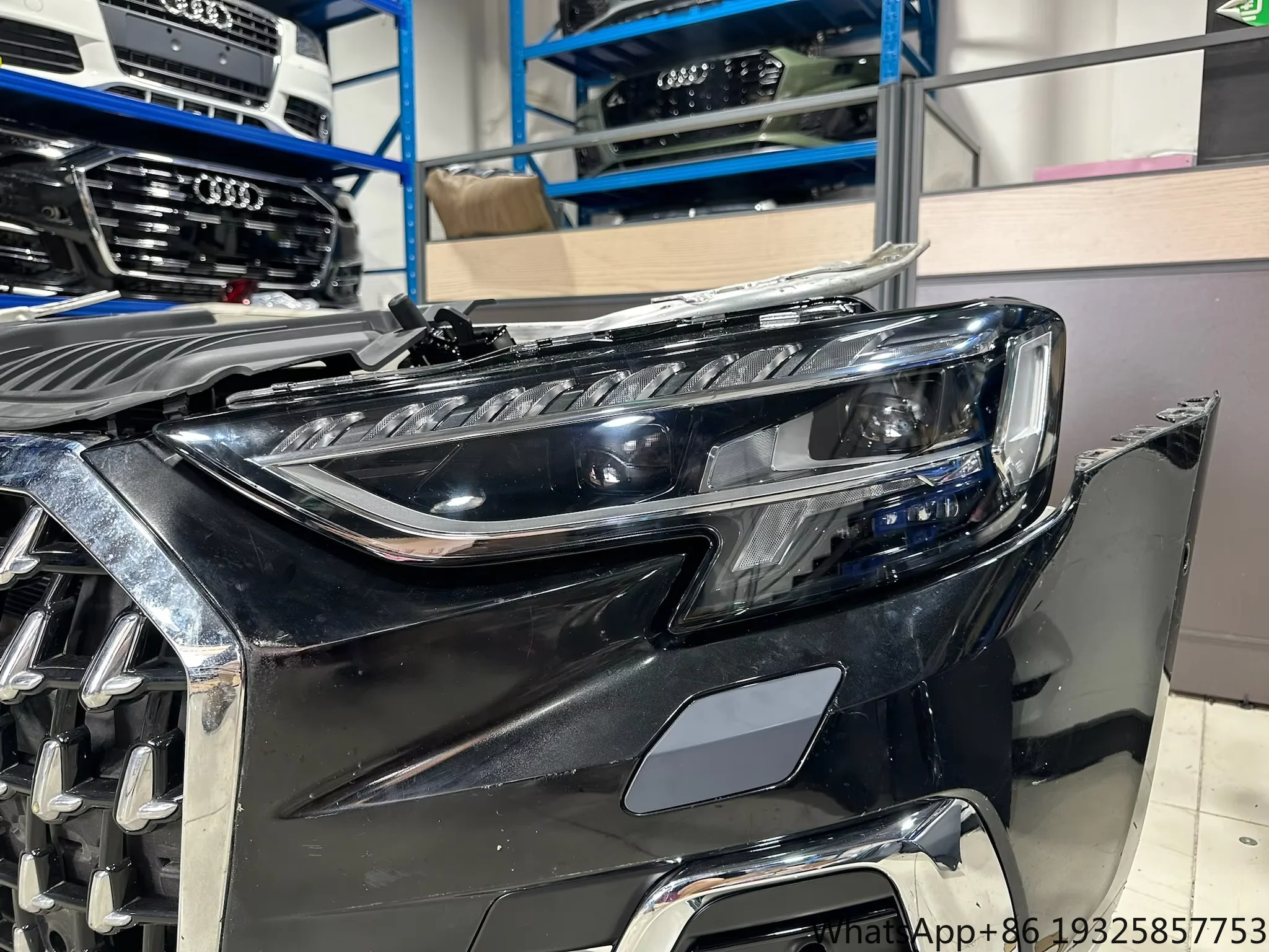 for A8L Fonder's Edition Front Bumper AssemblySteel Material ReplacementTowing Hitch Mounting CutoutMade in China