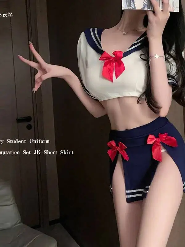 เซ็กซี่ Campus นักเรียน JK Pure Desire เซ็กซี่ชุดกะลาสี 2 ชิ้นชุดกระโปรงหวานเซ็กซี่ร้อนผู้หญิงเกาหลี 2025 เสื้อใหม่ QOE8
