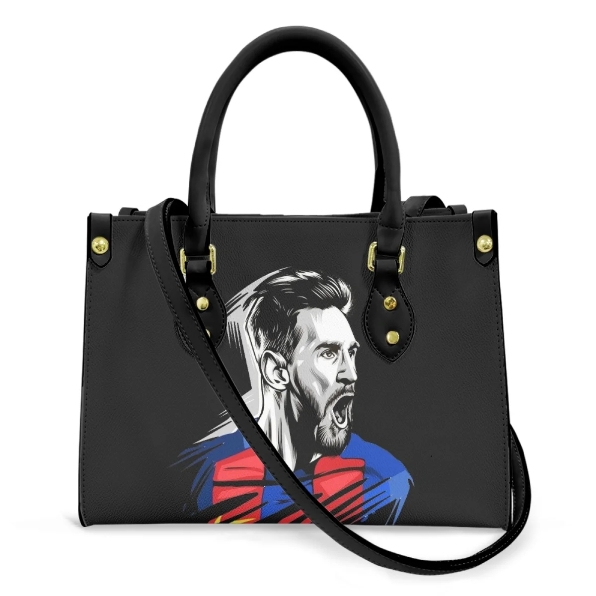 

Female Shoulder Bag Football Player Messi Print Large Capacity Brand Designer Handbags Custom DIY Durable Sac A Mains Femme 2023