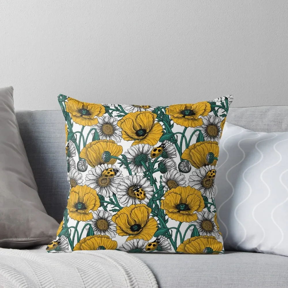 

The meadow in yellow Throw Pillow